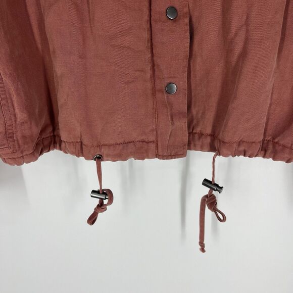 Rails Jacket Size Medium Womens Brick Red Collins Utility Military Twill Linen - Picture 3 of 9